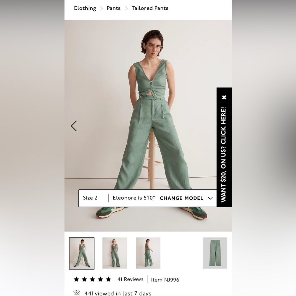 Madewell The Harlow Wide-Leg Pant in 100% Linen